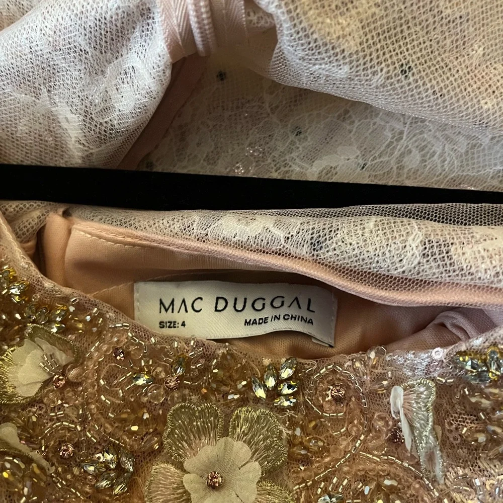 Mac Duggal NWT Rose LS Beaded Floral Dress size 4 #67501 - Picture 11 of 12